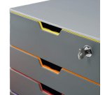 Cassettiera Varicolor Safe - 28 x 29,2 x 35,6 cm - 4 cassetti - Durable