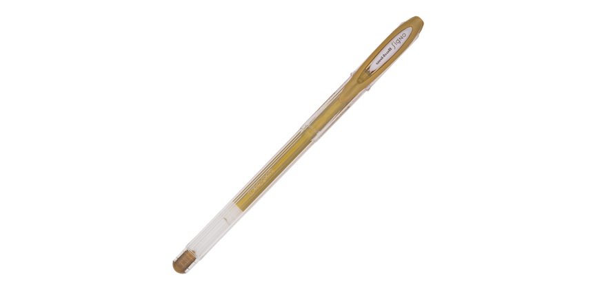 Penna a sfera gel con cappuccio Uni Ball Signo M120  - punta 0,8mm  - oro - Uni Mitsubishi