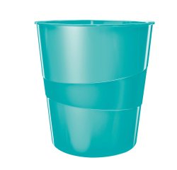 Cestino gettacarte WOW - altezza 32,4 cm - diametro 29 cm -15 L - acqua marina - Leitz