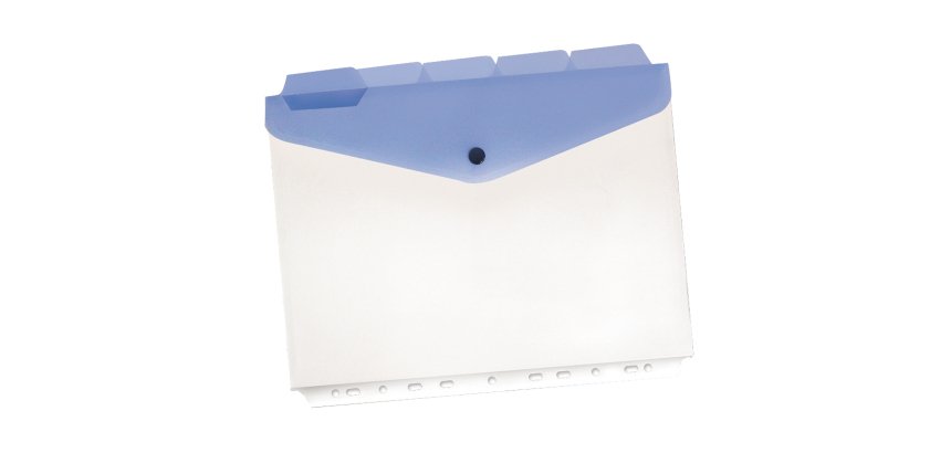 Buste a foratura universale con bottone e separatori - A4 - trasparente - Beautone - conf. 5 pezzi