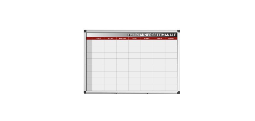 Planner magnetico settimanale - 90 x 60 cm - silver - Bi-Office