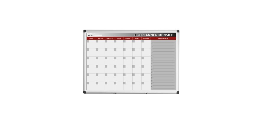 Planner magnetico mensile - 90 x 60 cm - silver - Bi-Office