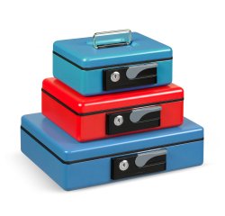 Cassetta portavalori Deluxe - 19,7x15,4x8 cm - blu - Iternet