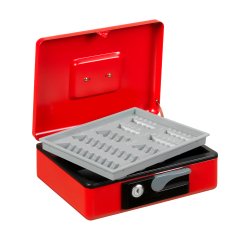 Cassetta portavalori Deluxe - 23x18,5x8 cm - rosso - Iternet