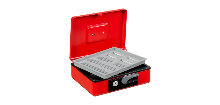 Cassetta portavalori Deluxe - 23 x 18,5 x 8 cm - rosso - Iternet