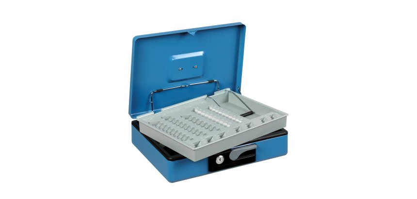 Cassetta portavalori Deluxe - 30 x 23 x 8 cm - blu - Iternet