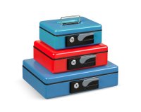 Cassetta portavalori Deluxe - 30 x 23 x 8 cm - rosso - Iternet