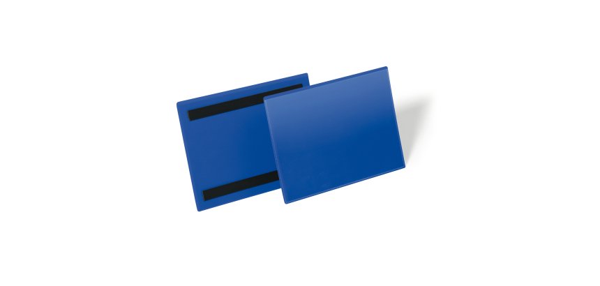 Buste identificative magnetiche - A5 orizzontale - blu - Durable - conf. 50 pezzi