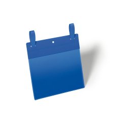 Buste identificative - con fascette di aggancio - A5 orizzontale - blu - Durable - conf. 50 pezzi