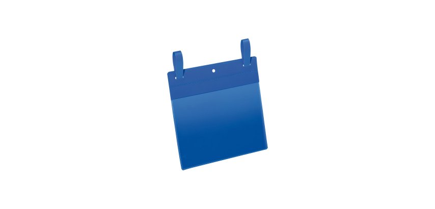 Buste identificative - con fascette di aggancio - A5 orizzontale - blu - Durable - conf. 50 pezzi