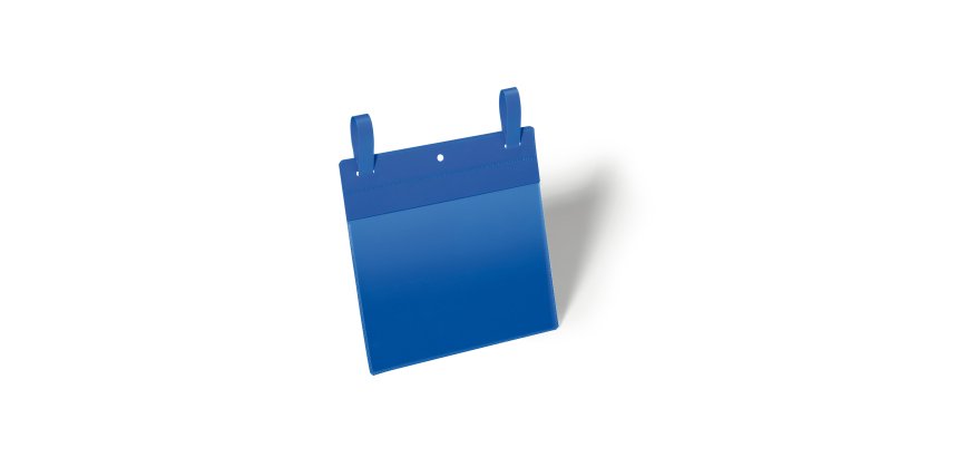 Buste identificative - con fascette di aggancio - A5 orizzontale - blu - Durable - conf. 50 pezzi