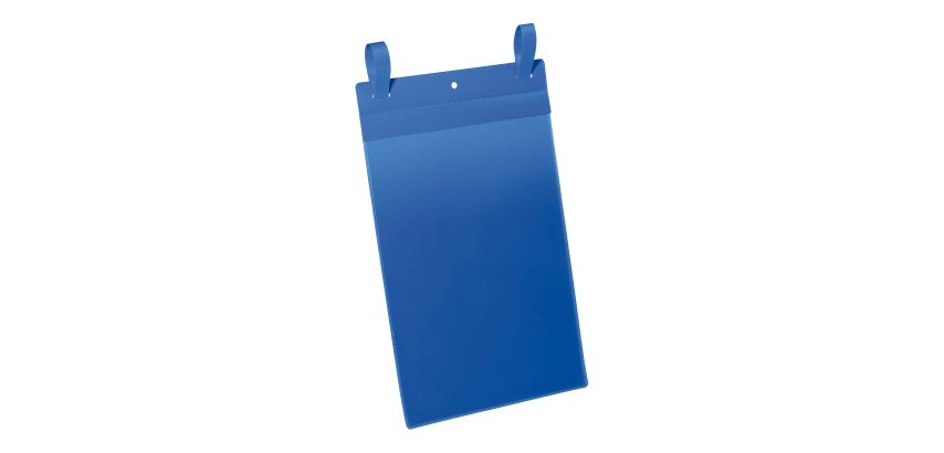 Buste identificative - con fascette di aggancio - A4 verticale - blu - Durable - conf. 50 pezzi