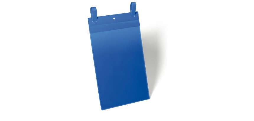 Buste identificative - con fascette di aggancio - A4 verticale - blu - Durable - conf. 50 pezzi