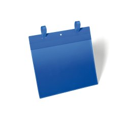 Buste identificative - con fascette di aggancio - A4 orizzontale - blu - Durable - conf. 50 pezzi