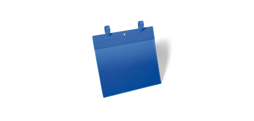 Buste identificative - con fascette di aggancio - A4 orizzontale - blu - Durable - conf. 50 pezzi