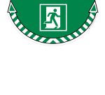 Adesivo segnalatore Take Care - da terra - "uscita di emergenza" - 70 x 35 cm - CEP