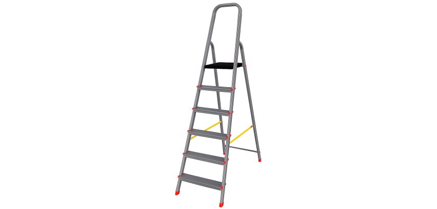 Scala domestica Stella Basic - 6 gradini - alluminio - Marchetti