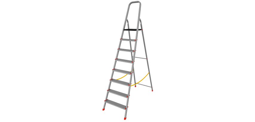 Scala domestica Stella Basic - 8 gradini - alluminio - Marchetti