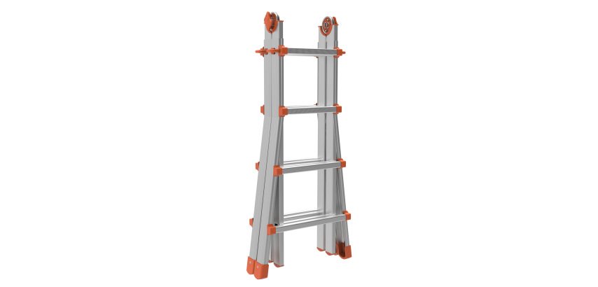 Scala telescopica Squadra - 8+8 gradini - alluminio - Marchetti