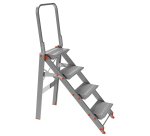 Scaletta Class Più - con parapetto - 4 gradini - alluminio - Marchetti