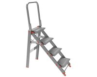 Scaletta Class Più - con parapetto - 4 gradini - alluminio - Marchetti