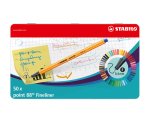 Fineliner Point 88 - tratto 0,4 mm - colori assortiti - Stabilo - scatola metallo 50 pezzi