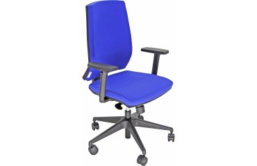 Poltrona semidirezionale LR1SE - con ruote e braccioli - ignifuga - blu - Unisit