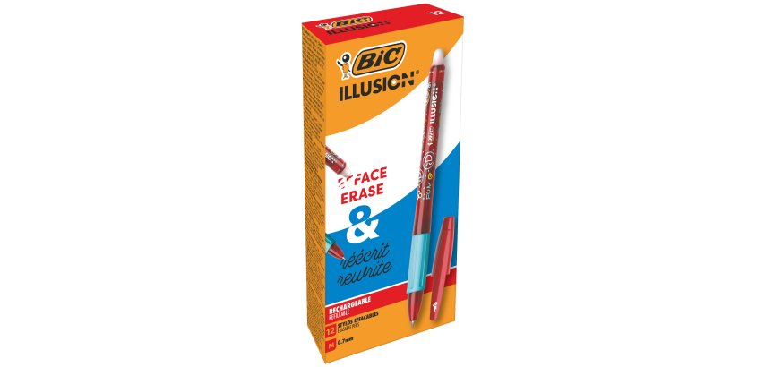 BIC Gel-ocity illusion Capped gel pen Red 12 pc(s)