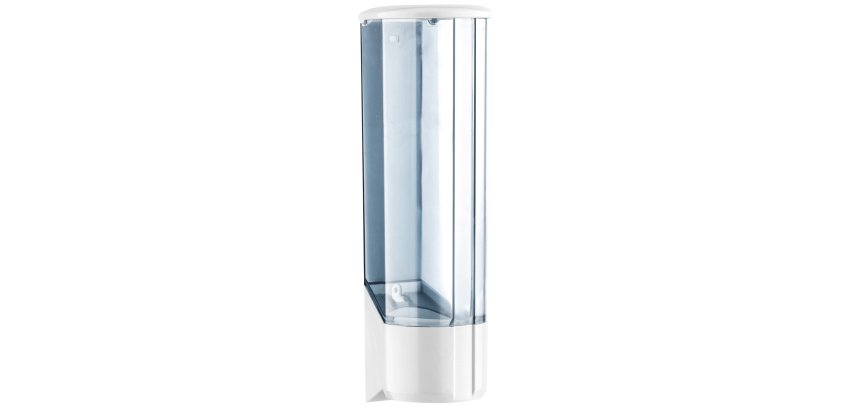Dispenser per bicchieri in plastica -10x10x31,5 cm - bianco/azzurro trasparente - Mar Plast