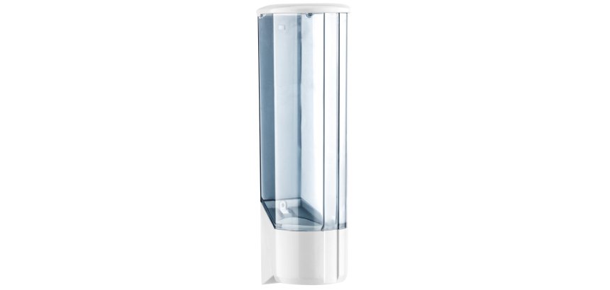 Dispenser per bicchieri in plastica -10x10x31,5 cm - bianco/azzurro trasparente - Mar Plast