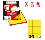 Etichette adesive C/500 - in carta - permanenti - 70 x 36 mm - 24 et/fg - 100 fogli - giallo fluo - Markin