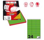 Etichette adesive C/500 - in carta - permanenti - 70 x 36 mm - 24 et/fg - 100 fogli - verde fluo - Markin