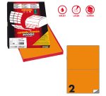 Etichette adesive C/509 - in carta - permanenti - 210 x 148,5 mm - 2 et/fg - 100 fogli - arancio fluo - Markin