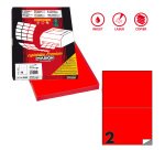Etichette adesive C/509 - in carta - permanenti - 210 x 148,5 mm - 2 et/fg - 100 fogli - rosso fluo - Markin