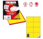 Etichette adesive C/512 - in carta - permanenti - 105 x 74,25 mm - 8 et/fg - 100 fogli - giallo fluo - Markin