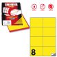 Etichette adesive C/512 - in carta - permanenti - 105 x 74,25 mm - 8 et/fg - 100 fogli - giallo fluo - Markin