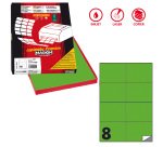 Etichette adesive C/512 - in carta - permanenti - 105 x 74,25 mm - 8 et/fg - 100 fogli - verde fluo - Markin