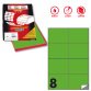 Etichette adesive C/512 - in carta - permanenti - 105 x 74,25 mm - 8 et/fg - 100 fogli - verde fluo - Markin