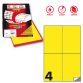 Etichette adesive C/519 - in carta - permanenti - 105 x 148,5 mm - 4 et/fg - 100 fogli - giallo fluo - Markin