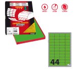 Etichette adesive A/406 - in carta - permanenti - 47,5 x 25,5 mm - 44 et/fg - 100 fogli - verde fluo - angoli tondi - Markin