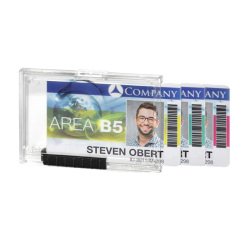 Portabadge PushBox Trio - 3 tessere inseribili - 5,4 x 8,7 cm - Durable - conf. 10 pezzi