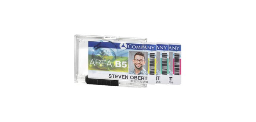 Portabadge PushBox Trio - 3 tessere inseribili - 5,4 x 8,7 cm - Durable - conf. 10 pezzi