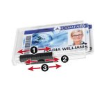 Portabadge PushBox Trio - 3 tessere inseribili - 5,4 x 8,7 cm - Durable - conf. 10 pezzi