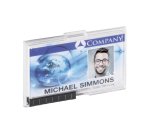 Portabadge PushBox Mono - 1 tessera inseribile - 5,4 x 8,7 cm - Durable - conf. 10 pezzi