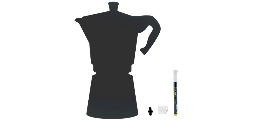 Lavagna da parete Silhouette - 30 x 50 cm - forma moka - nero - Securit