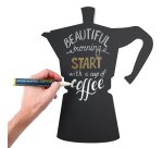 Lavagna da parete Silhouette - 30 x 50 cm - forma moka - nero - Securit