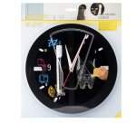 Lavagna da parete Silhouette - diametro 29 cm - forma orologio - nero - Securit