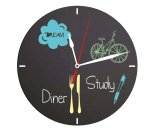 Lavagna da parete Silhouette - diametro 29 cm - forma orologio - nero - Securit