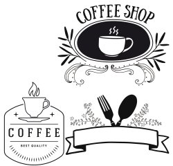 Stencil per vetri (tema cibo&bevande) - Securit - set 3 pezzi