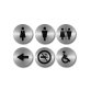 Pittogrammi adesivi - diametro 10 cm - acciaio inox - Securit - set 6 targhette